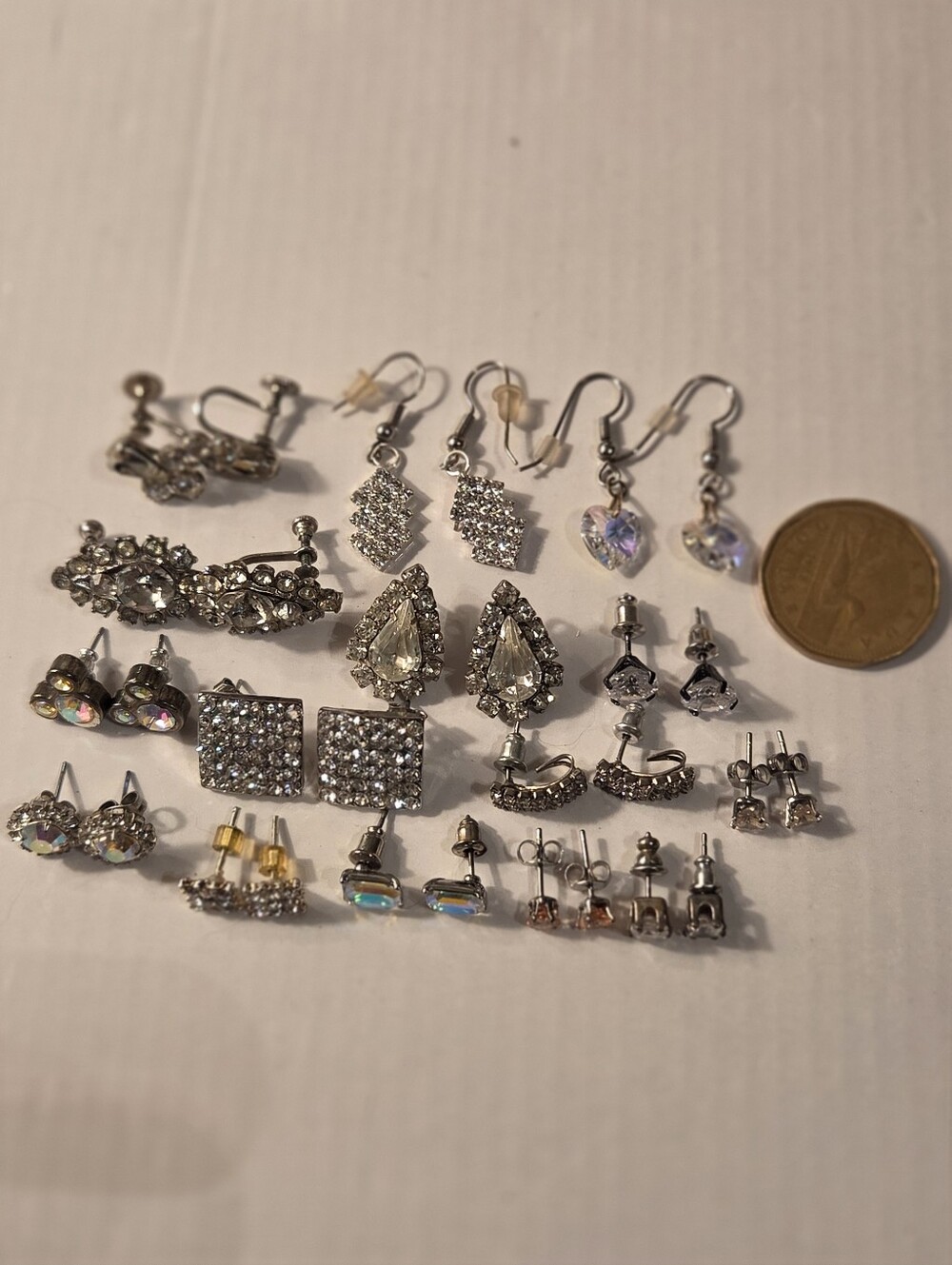 Mixed Silver-Tone Crystal Earrings Set - Clear
